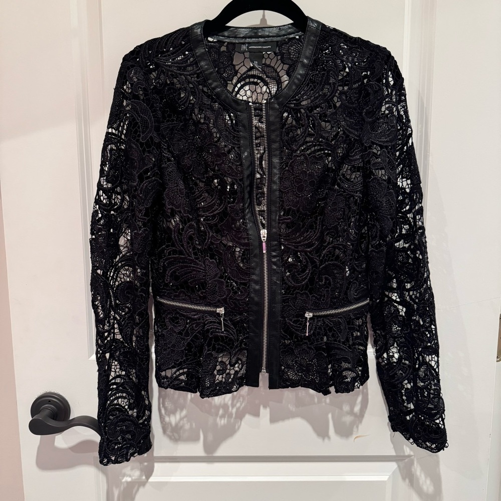 INC International Concepts Black Lace Blazer